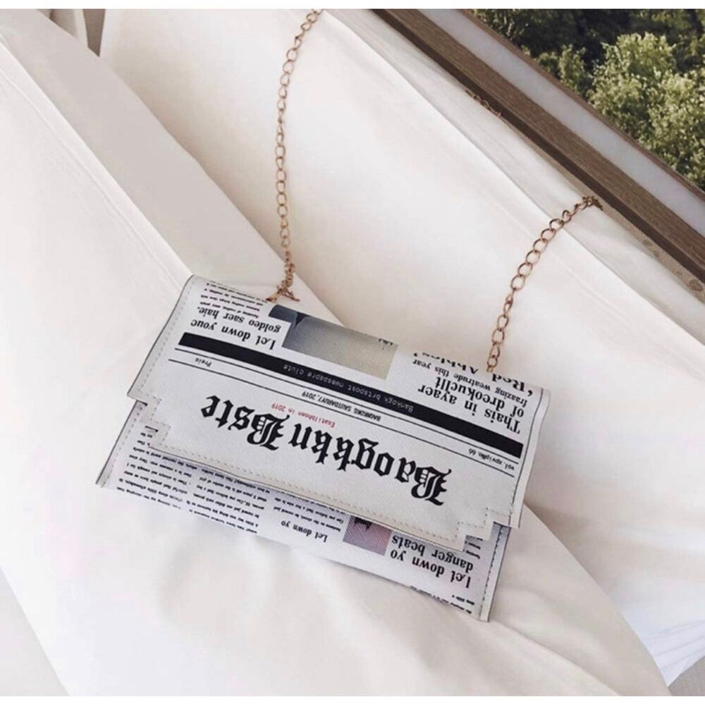 Newspaper Purse clutch handbag